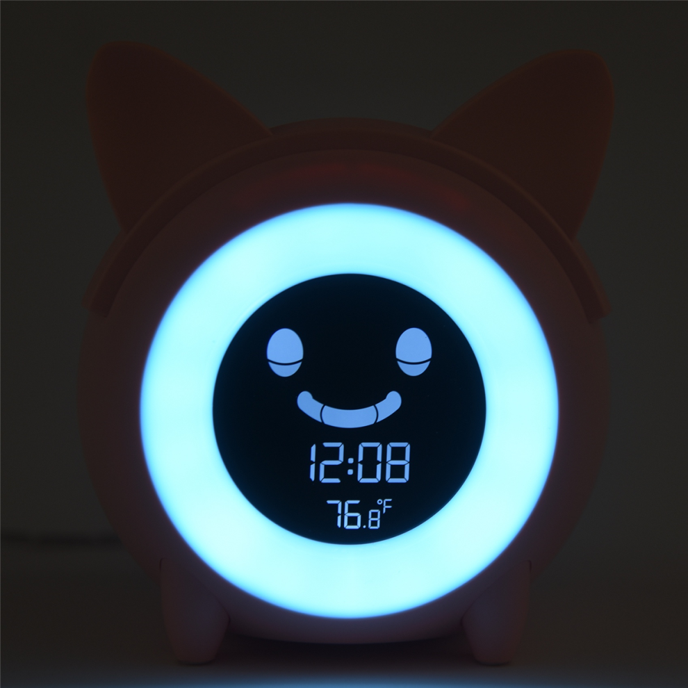 Alarm Clock For Kids Bedroom Children Sleep Training Toddlers Wake Up Night Lights Gifts Pink Saudism