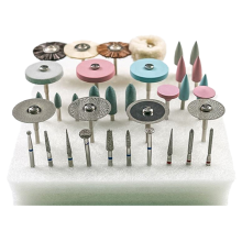 35Pcs Dental Lab Polishing Kit Ceramic Porcelain Grinding Dentist Tool Diamond Burs Dentistry Materials