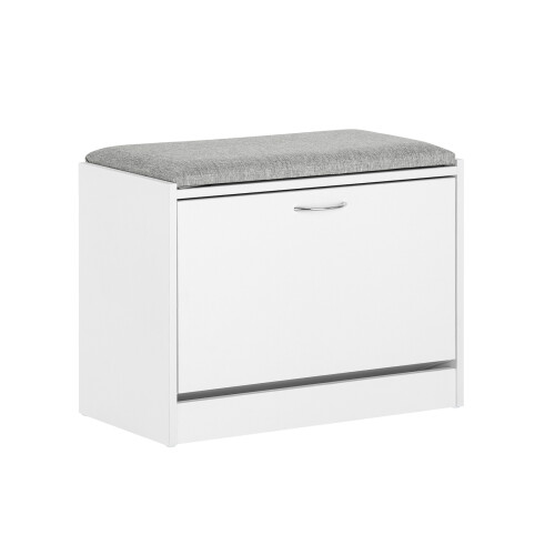 SoBuy Πάγκος Παπουτσιών με Μαξιλάρι Γκρι 60x30x47 cm