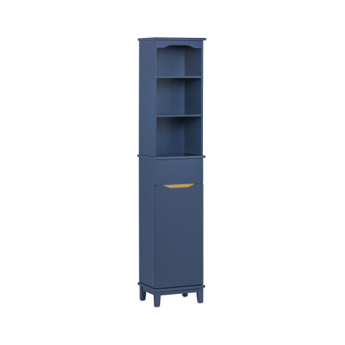 SoBuy Ψηλό Ντουλάπι Μπάνιου BZR112-B Μπλε 35x30x170 cm