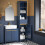 SoBuy Ψηλό Ντουλάπι Μπάνιου BZR112-B Μπλε 35x30x170 cm 12