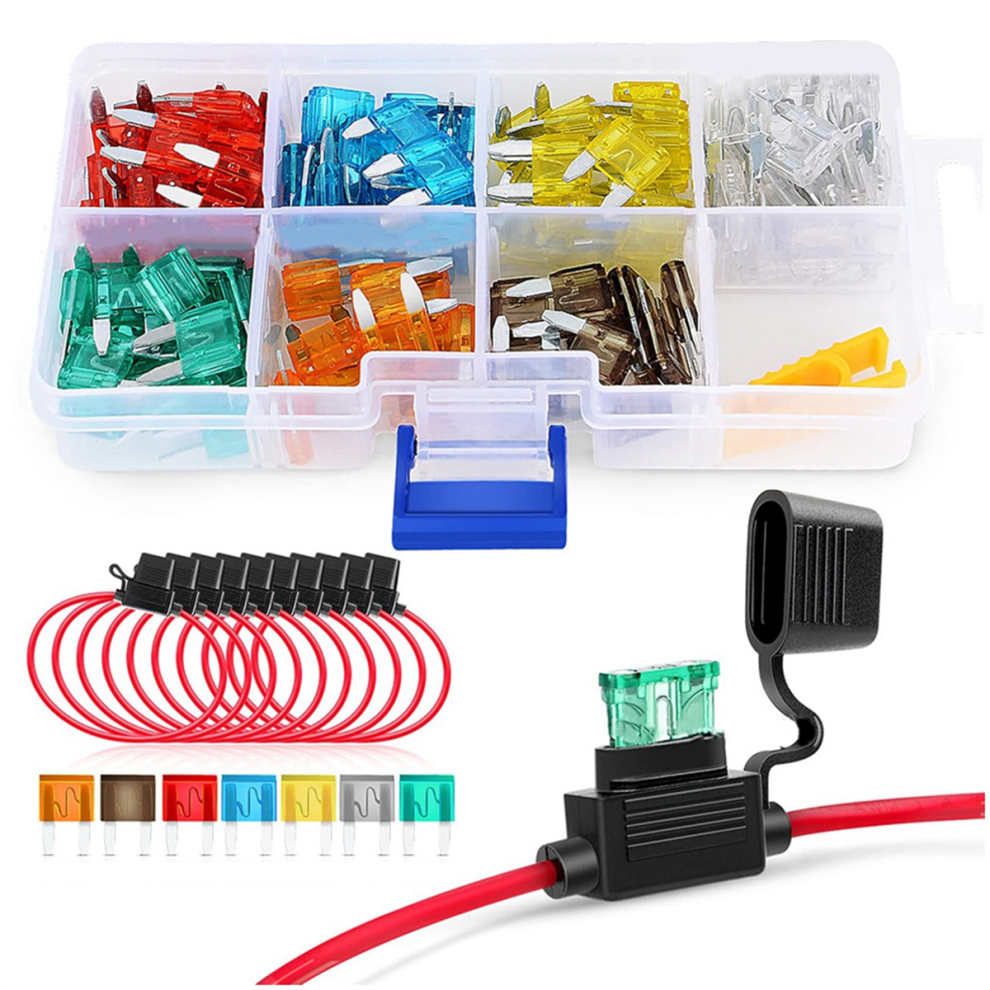 10Pcs Fuse Holder,14Awg Holder With 120Pcs Car Fuses (5A 7.5A 10A 15A 20A 25A 30A),Fuse Holders For Auto 4852689476920