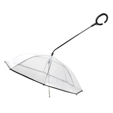 Umbrella with Leash for Small Pets,Umbrella Dogs Fits 27.5 in Back Length Pets,O-Shape Handle,Clear