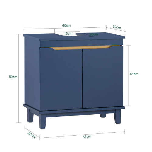 SoBuy Mobile Sottolavabo Stretto Blu 60x30x59 cm 2