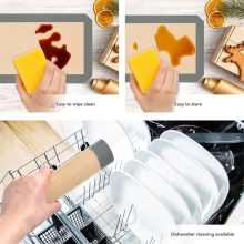 3PCS Silicone Baking Mat Reusable Non-Stick for Oven Sheet Making Cookies Macaroons Gray