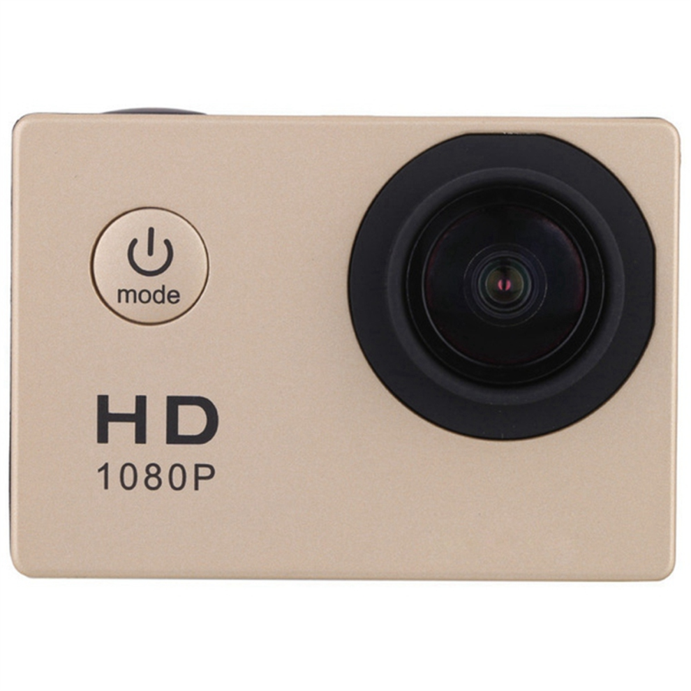 1080P Hd Action Camera Lcd Screen Waterproof 30M Sports Cam For Bicycle, Motorcycle, Skiing, Diving Gold 4851371740912