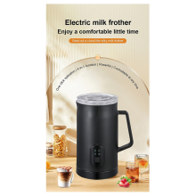 4-in-1 Electric Milk Frother 400W 590ml Hot and Cold Foamer Silent Operation Stainless Steel Steamer A EU Plug