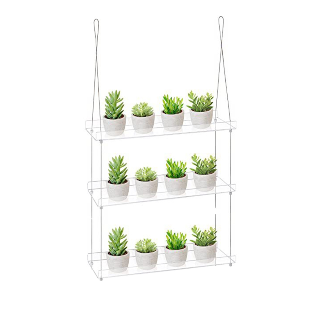 3-Tier Window Plant Shelves 16 Inch, Acrylic Adjustable Hanging Floating Shelf, Sill Extender For Indoor Plants 4851371741360