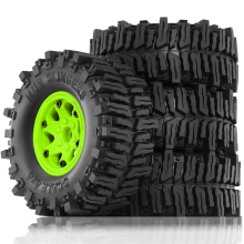 4pcs 130mm 2.2Inch Beadlock Wheel Rim Rubber Tire Set for 1/10 RC Crawler Car Axial SCX10 Wraith RR10 Capra RBX10 TRX4,A