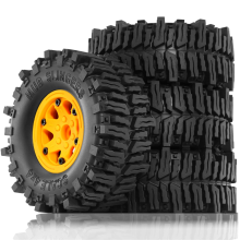 4pcs 130mm 2.2Inch Beadlock Wheel Rim Rubber Tire Set for 1/10 RC Crawler Car Axial SCX10 Wraith RR10 Capra RBX10 TRX4,B