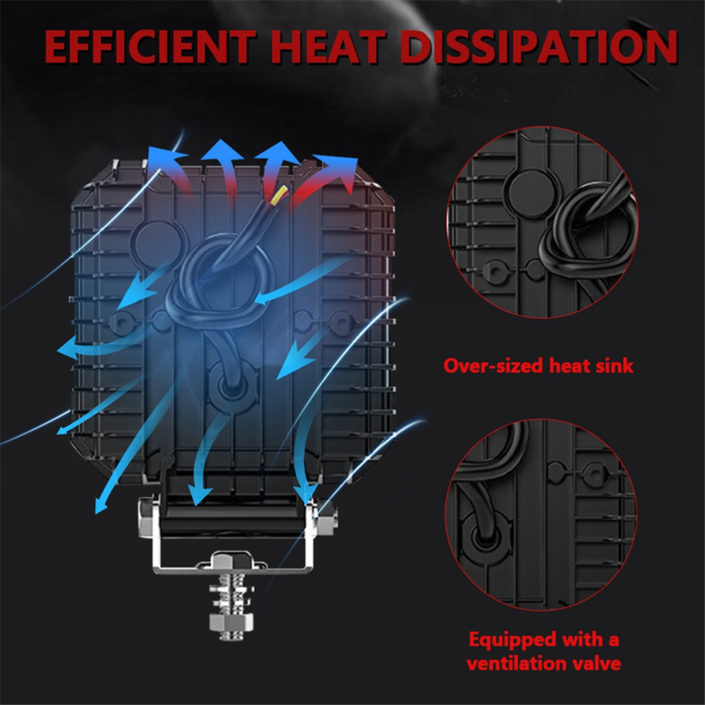4 Inch Car Square Led Work Strobe Head Offroad Driving Spot For Truck Cars Suv Boat Light/White/Yellow 4851371748482