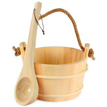 Sauna Bucket and Ladle Set,Sauna Ladle,Sauna Accessories Handmade From Pine Wood