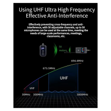 M50 UHF Dual Wireless Dynamic System Anti-Howling Rechargeable Receiver Plug Play Microphone Set