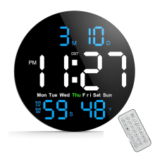 Digital Wall Clock,10 in Clock with Large LED Display Seconds One Button Muteable Auto Brightness