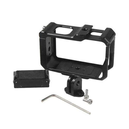 For Action 5Pro 4 3 Camera Cage Rig Protective Case with Cold Shoe, Magnetic Baseplate Bezel Expansion 1