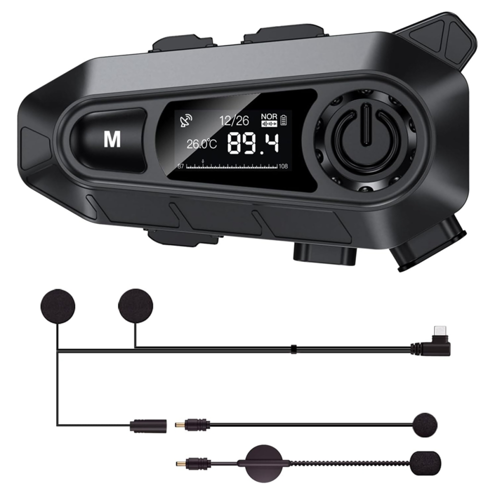 Motorcycle Bluetooth Headset, Helmet Headset With 2 Type Mics, Hands-Free Call/Music/Ipx6/Noise Cancellation 4851371763928