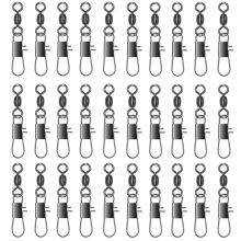 100PCS Swivels Fishing Connector Pin Bearing Rolling Swivel Snap Fastlock Clips Tackle Accessories
