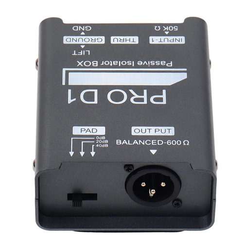 New PRO D1 Audio Isolator, Current Eliminator, XLR 6.5 Mixer Microphone Common Ground Filter