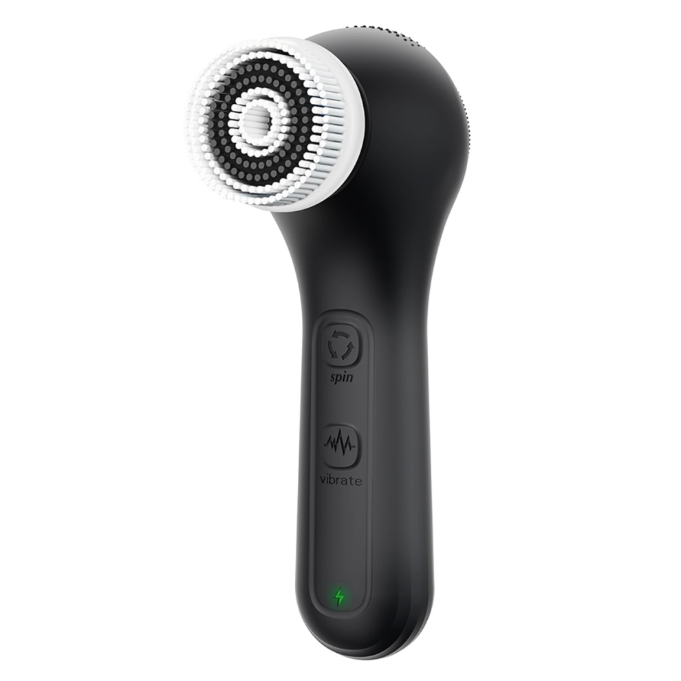 Saudism Vibrating & Rotating Face Scrubber, Waterproof Rechargeable Brush, 8 Modes For Deep Cleansing Massaging