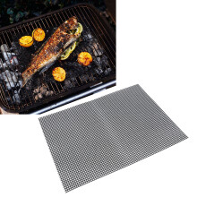 Food Grade Non-Stick BBQ Grid Mat 33x40cm, Heat Resistant & Easy Clean