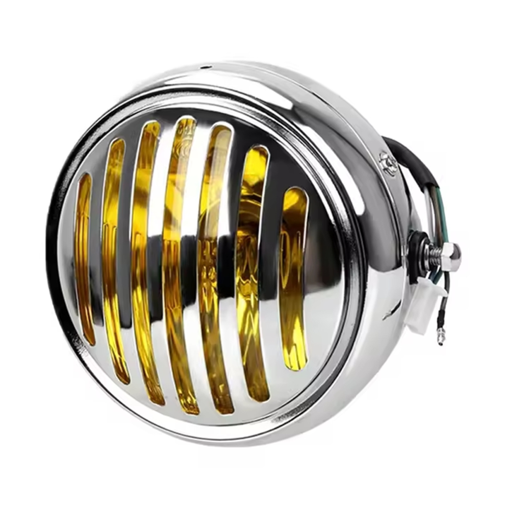 For Gn125/Cg125 Modified Retro Universal Motorcycle 12V Shell Front Round Headlight Black 4851371779660