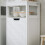 SoBuy Λευκό Ντουλάπι Μπάνιου 30x30x90 cm με Ράφια 4
