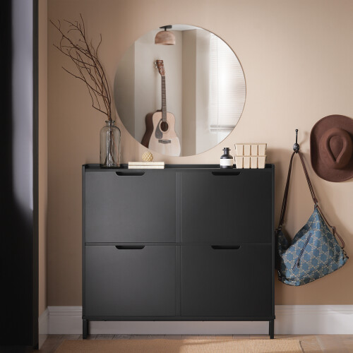SoBuy Schuhschrank weiß mit 4 Klappfächern 1