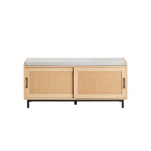 SoBuy Πάγκος Παπουτσιών Φυσικό & Γκρι 110x40x49cm