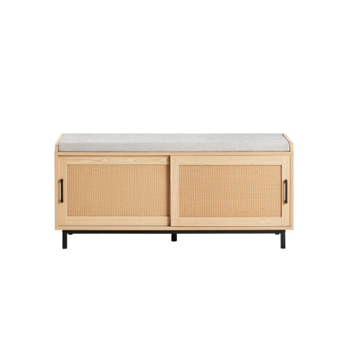 SoBuy Πάγκος Παπουτσιών Φυσικό & Γκρι 110x40x49cm