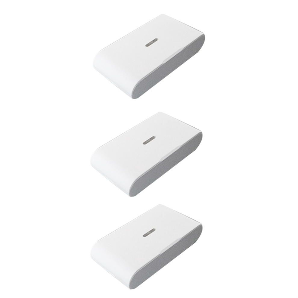 Saudism 3Pcs 433Mhz Wireless Vibration Glass Break Detector, Adjustable Sensitivity, Compatible With Alarm Systems White
