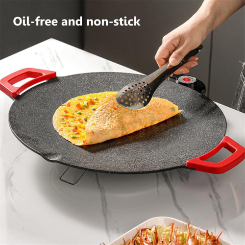 Electric Griddle - Smokeless BBQ Grill Baking Trays, Nonstick Cooking Pan Pancake Maker EU Plug 2