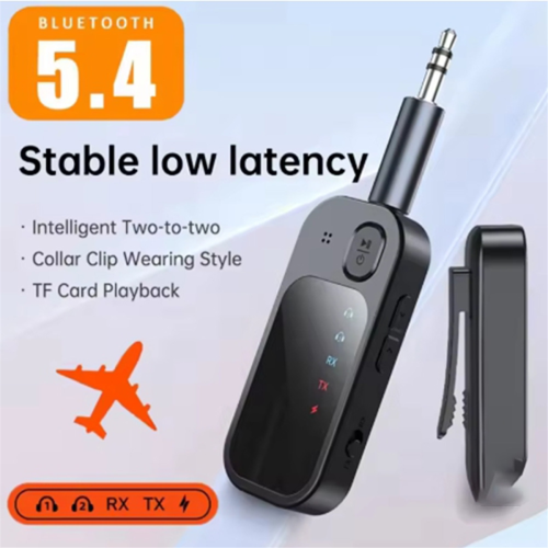 Bluetooth 5.4 Transmitter Receiver 2-in-1 Wireless Adapter-Use with Any 3.5MM Jack on Flight, TV 2