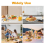 4Pack Stainless Steel Plates, 8Inch 3 Section Round Divided Plates Portion Control Partition Plate for Camping 9