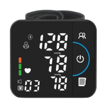 Bluetooth Voice Wrist Blood Pressure Monitor USB Rechargeable Large Display Tonometer Digital Sphygmomanometer