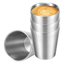 4Pcs 304 Stainless Steel Cup 300ml Double Wall Metal Vacuum Insulated Water Tumbler Coffee Mug Beverage