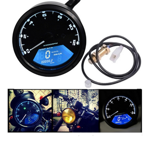 Motorcycle LCD Instrument Odometer Tachometer Speedometer Digital Oil Gauge with Induction Sensor 2