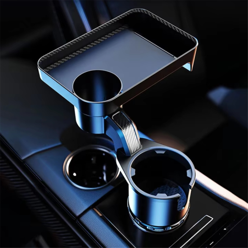 Premium Car Cup Holder Expander Multi-Function Drink with Food Table 360-Degree Adjustable Base Tray for Snack S 2