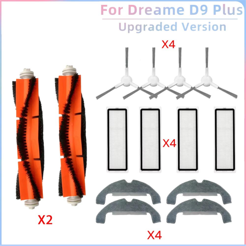 For D9 Plus Robot Vacuum Replacement Parts Accessories Main Side Brush Hepa Filter Mop Cloth Rag 1