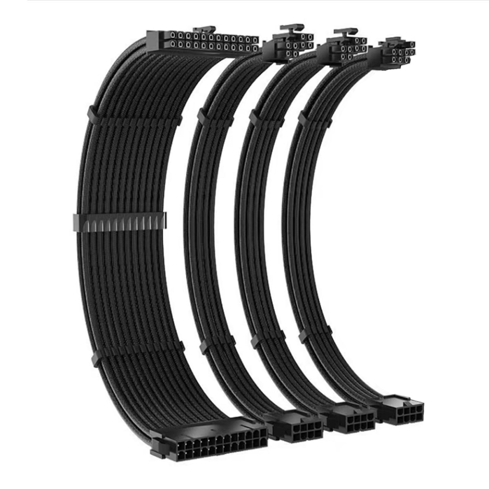 Photos - Cable (video, audio, USB) Modular Power Extension Cable Set for Computer Case High Flexibility Efficiency Cases Mining Rigs Black