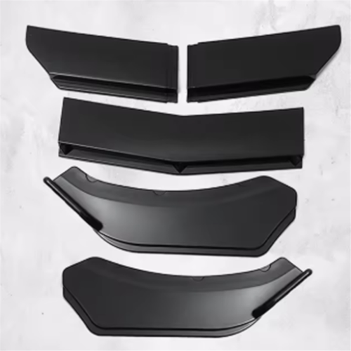 5Pcs Car Universal Front Lip Chin Bumper Splitter Spoiler Stepped Design Modified Parts 2