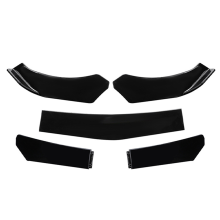5Pcs Car Universal Front Lip Chin Bumper Splitter Spoiler Stepped Design Modified Parts