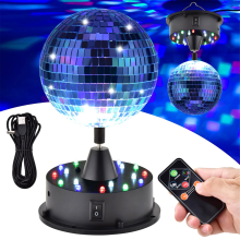 Rotating 5in Disco Ball Party Lights with Remote, 6-12RPM Adjustable Ball,18 LEDs DJ Light,Hanging and Table 2 Use