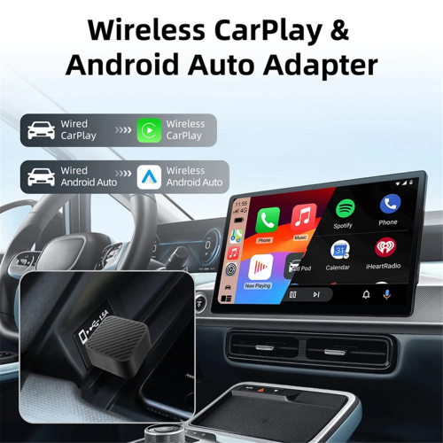 NEW 2 in 1 Wireless Carplay Box Android Auto Plug and Play Applicable to Convert Original-Car Wired 2