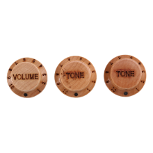 3Pcs Wood Guitar Knobs Control Volume Tone Buttons Electric Accessories Replacement Caps for Bass Potentiometer