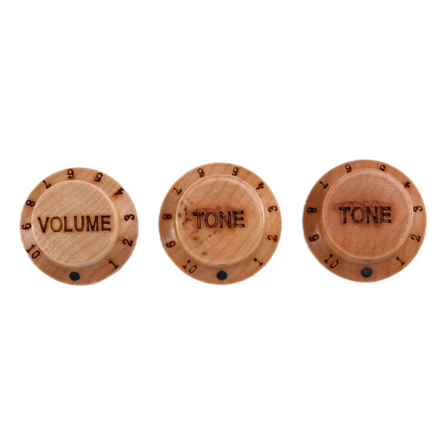 3Pcs Wood Guitar Knobs Control Volume Tone Buttons Electric Accessories Replacement Caps for Bass Potentiometer