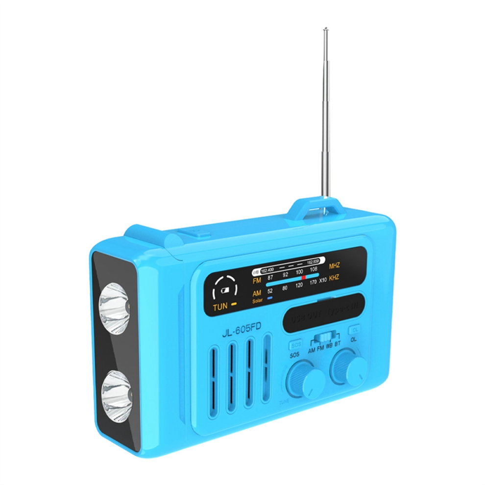 Photos - Radio / Clock Multifunctional Solar Hand Crank Radio Portable AM/FM/NOAA Bluetooth Speaker with LED Reading Lamp for Outdoor C