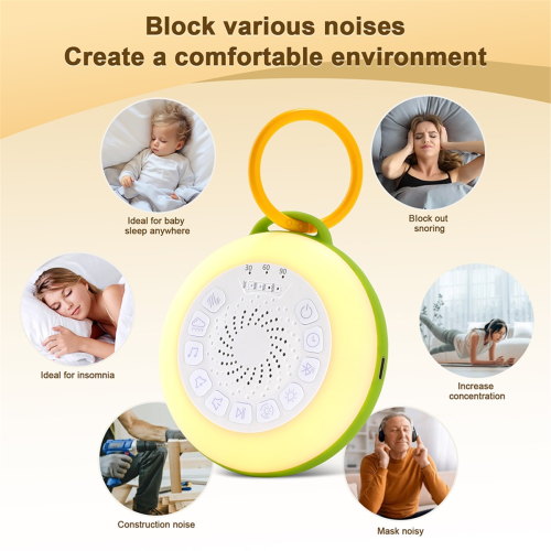 White Noise Machine with 11 Adjustable, Night Light, Bluetooth Speaker,Timing Function Blue 2