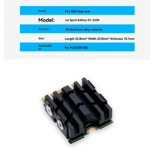 For Desktop Computer 2230 SSD Fan Heatsink M.2 Solid Disk Drive Radiators Heat Dissipation Pad 2