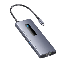 10-In-1 Type-C HUB 4K 60Hz USB C Hub Type to Ethernet Port PD 100W 3.0 SD/TF Card Slot for Laptop Tablet