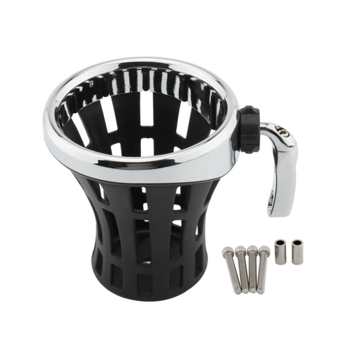 Motorcycle Accessories for Handlebars Universal Cup Holder Kettle and Beverage Black & Silver 1
